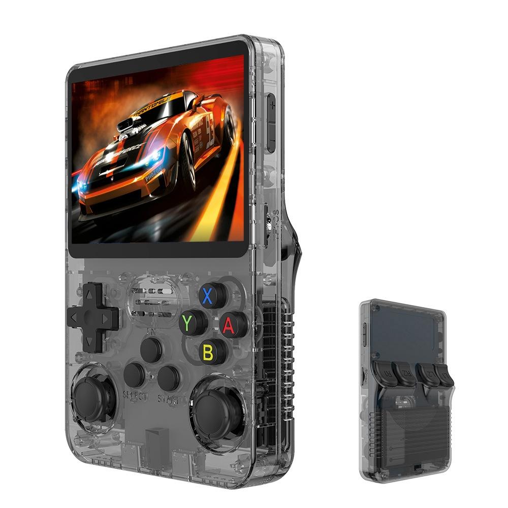 Retro Handheld Game Console With 3.5-Inch Ips Screen - Portable Video Player 128G In Gray Transparent - 128G Purple Transparent