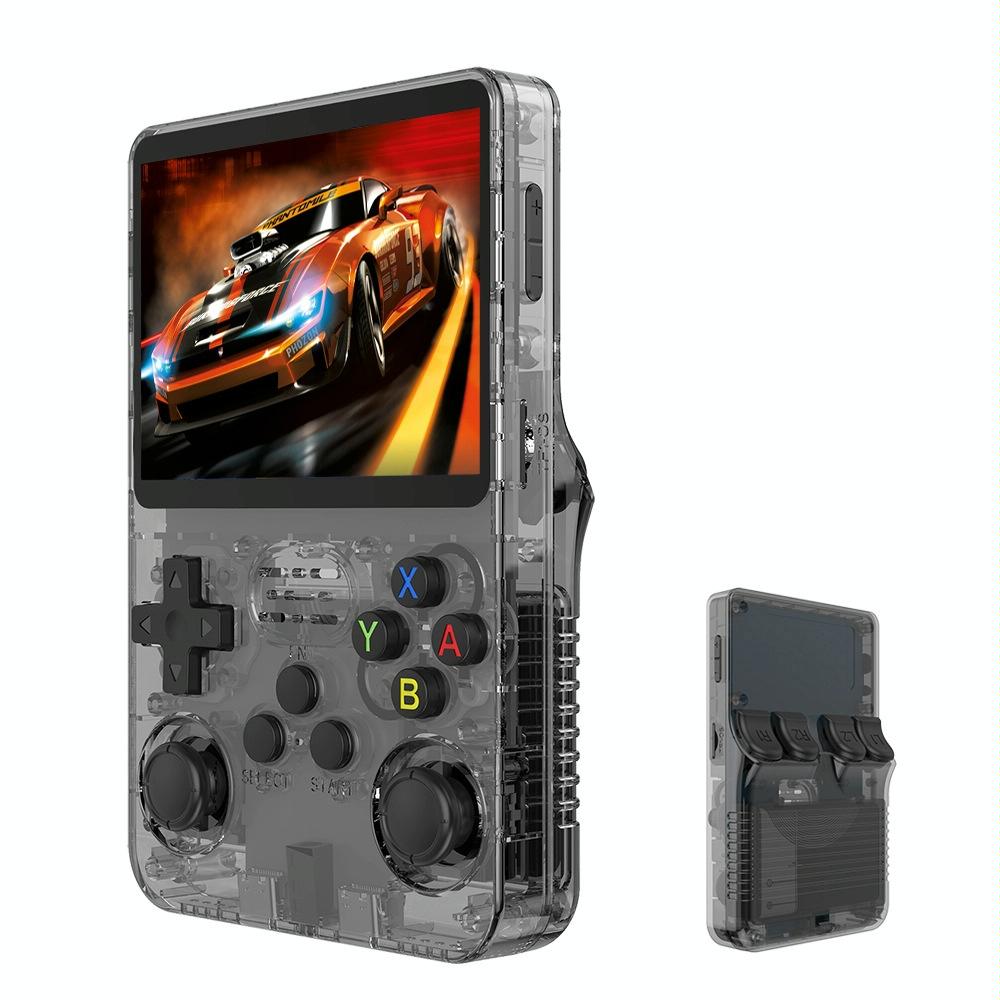 Retro Handheld Game Console With 3.5-Inch Ips Screen - Portable Video Player 128G In Gray Transparent - 128G Purple Transparent