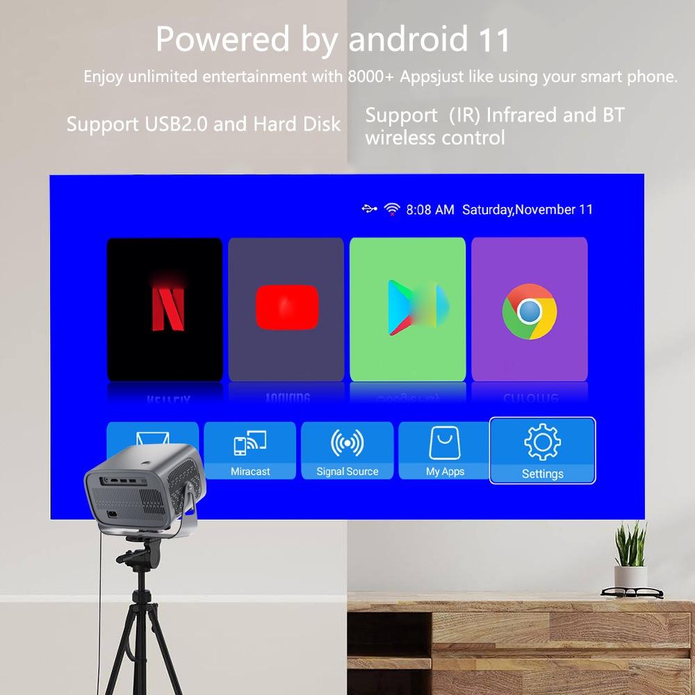 Portable 4K Android Smart Projector - Compact And Versatile