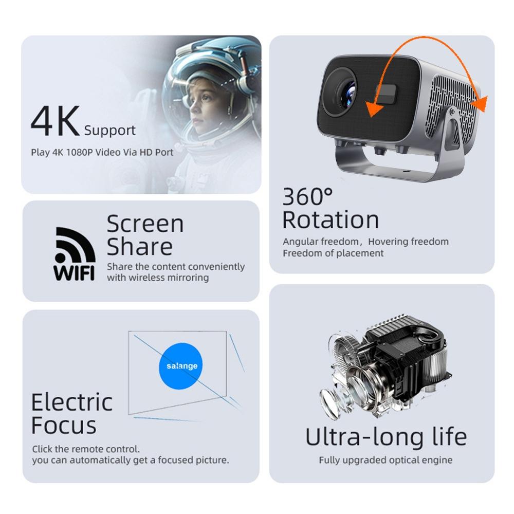 Portable 4K Android Smart Projector - Compact And Versatile