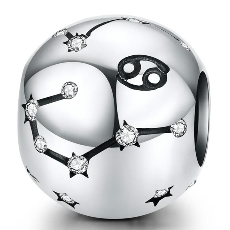 925 Sterling Silver Diy Zodiac Bracelet Beads Cancer Style - Cancer