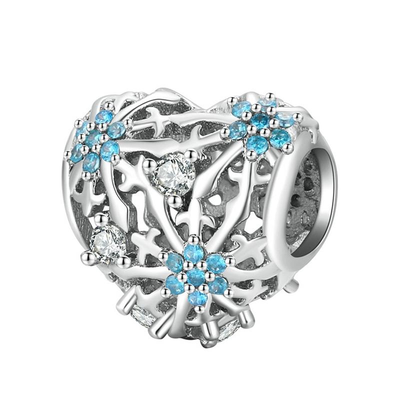 925 Sterling Silver Diy Winter Snowflake Bracelet Bead Set