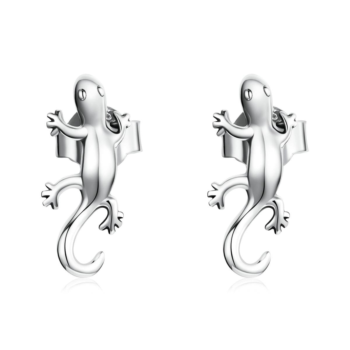 925 Sterling Silver Gecko Ear Studs Earrings For Women