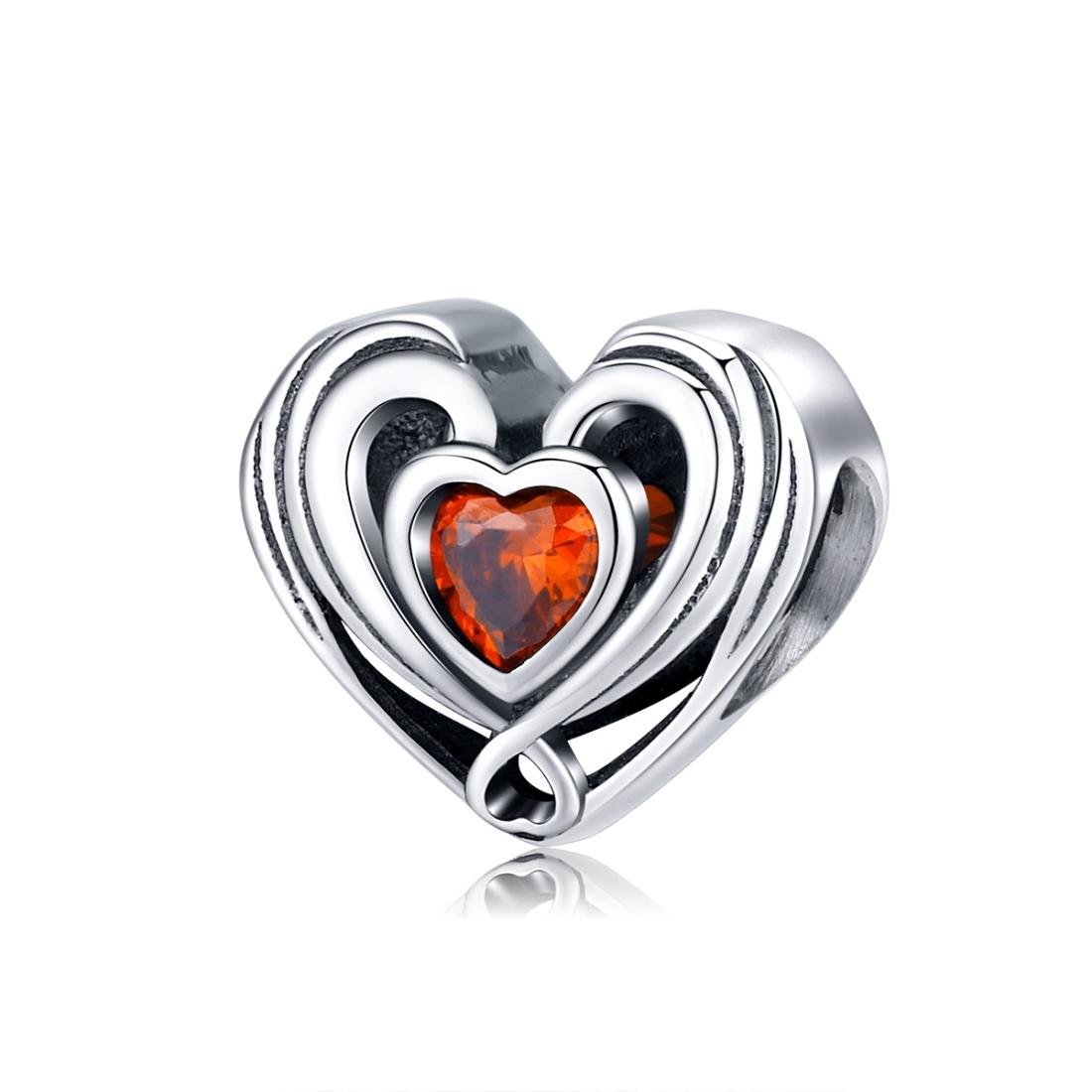 925 Sterling Silver Diy Heart Shaped Beads For Bracelets