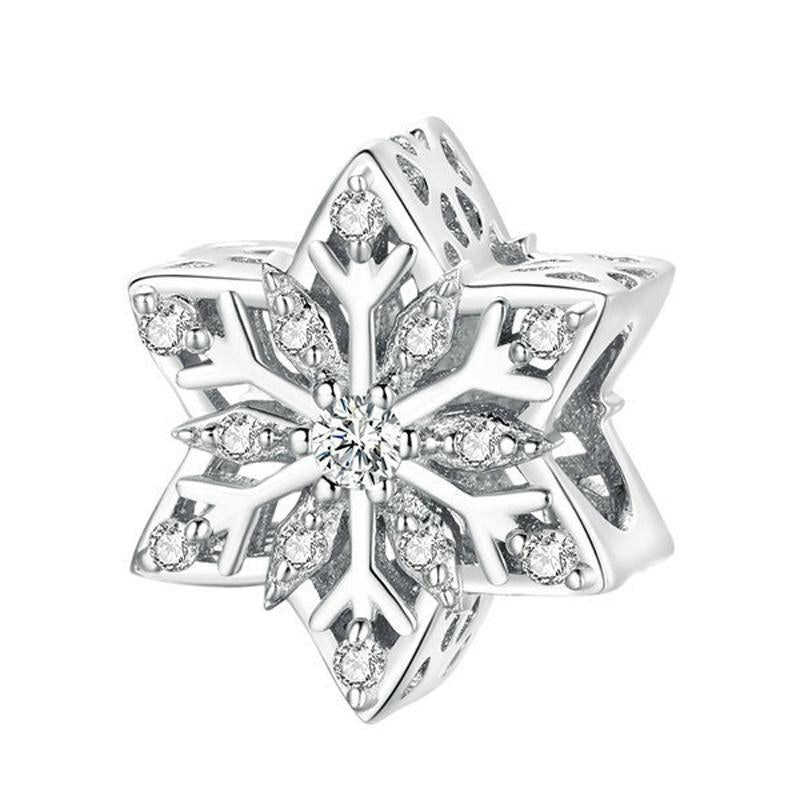 925 Sterling Silver Winter Snowflake Diy Bracelet Bead