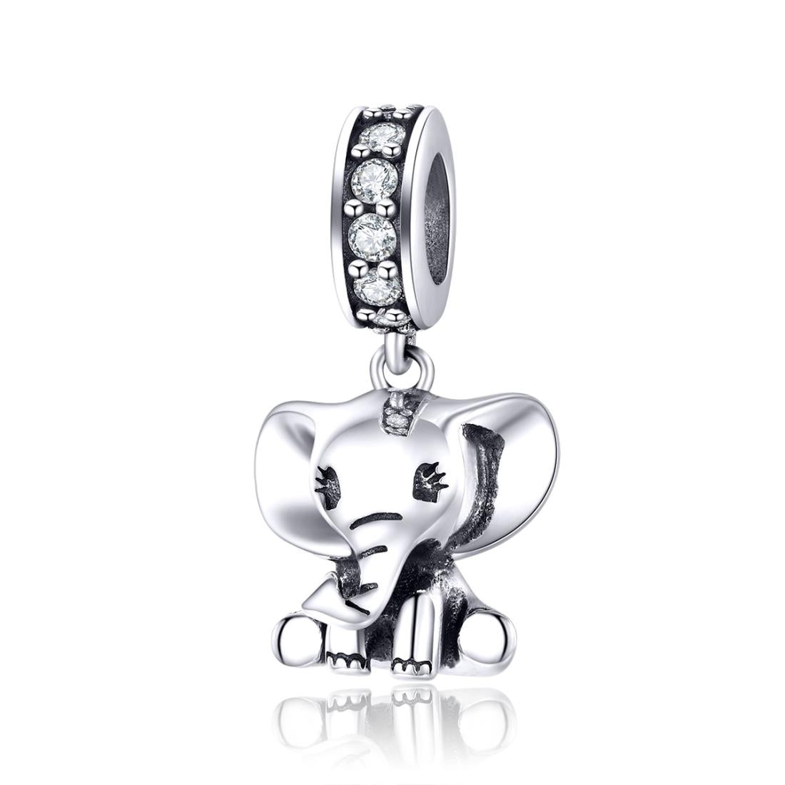 925 Sterling Silver Elephant Pendant For Diy Bracelets