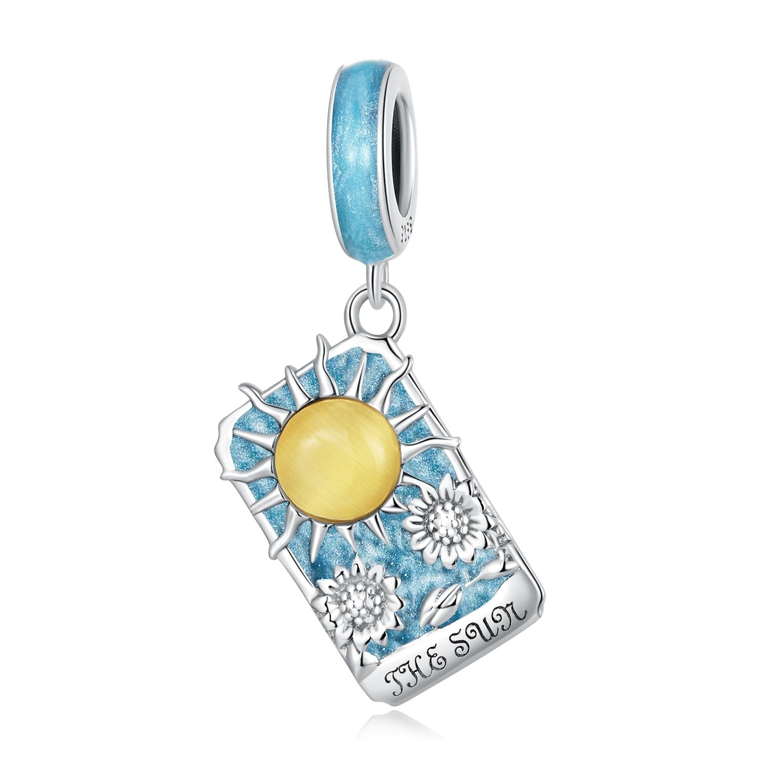 925 Sterling Silver Sun Tarot Pendant For Diy Bracelets & Necklaces