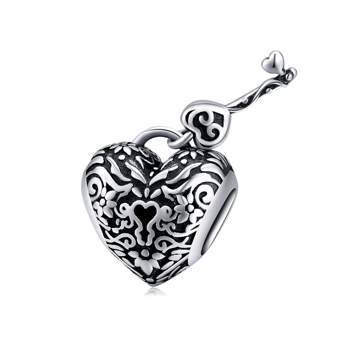 925 Sterling Silver Retro Heart Beaded Bracelet