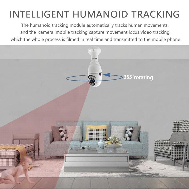 Smart Wifi Bulb Camera With Night Vision & Motion Detection - 3Mp Hd