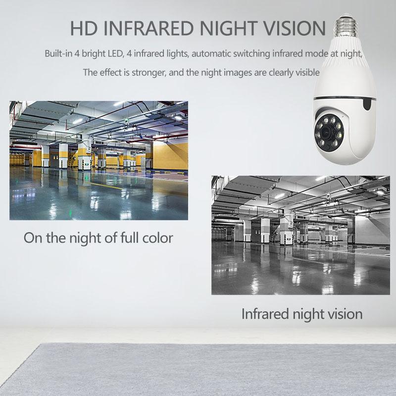 Smart Wifi Bulb Camera With Night Vision & Motion Detection - 3Mp Hd