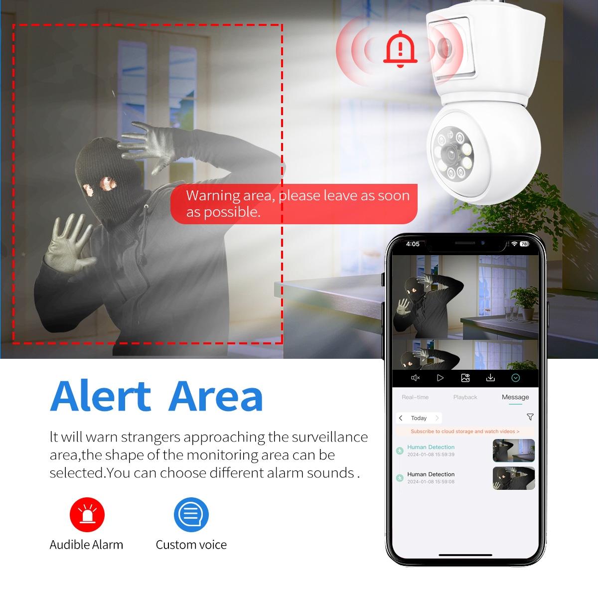 Waterproof Wifi Dual Lens Camera With Motion Detection And Two-Way Audio