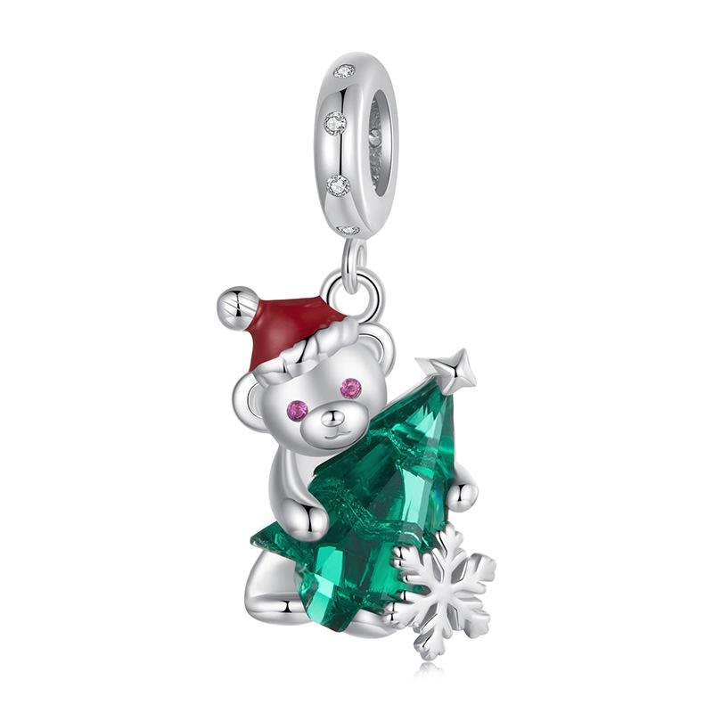 925 Sterling Silver Christmas Bear Pendant