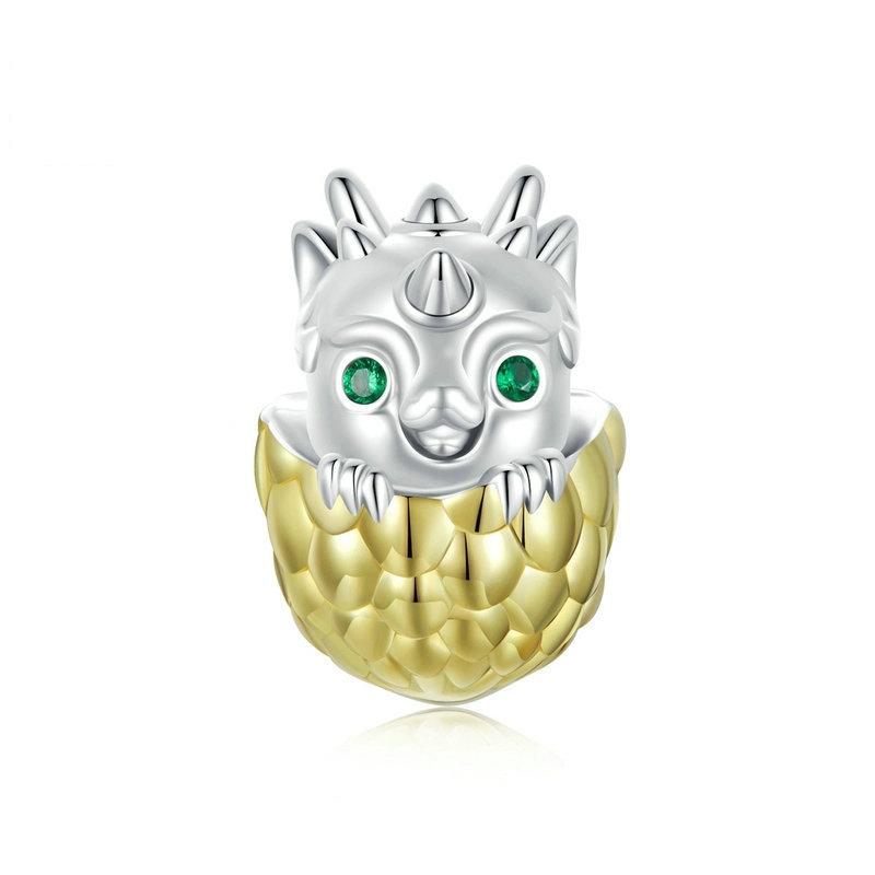 925 Sterling Silver Gold Plated Dragon Egg Beads
