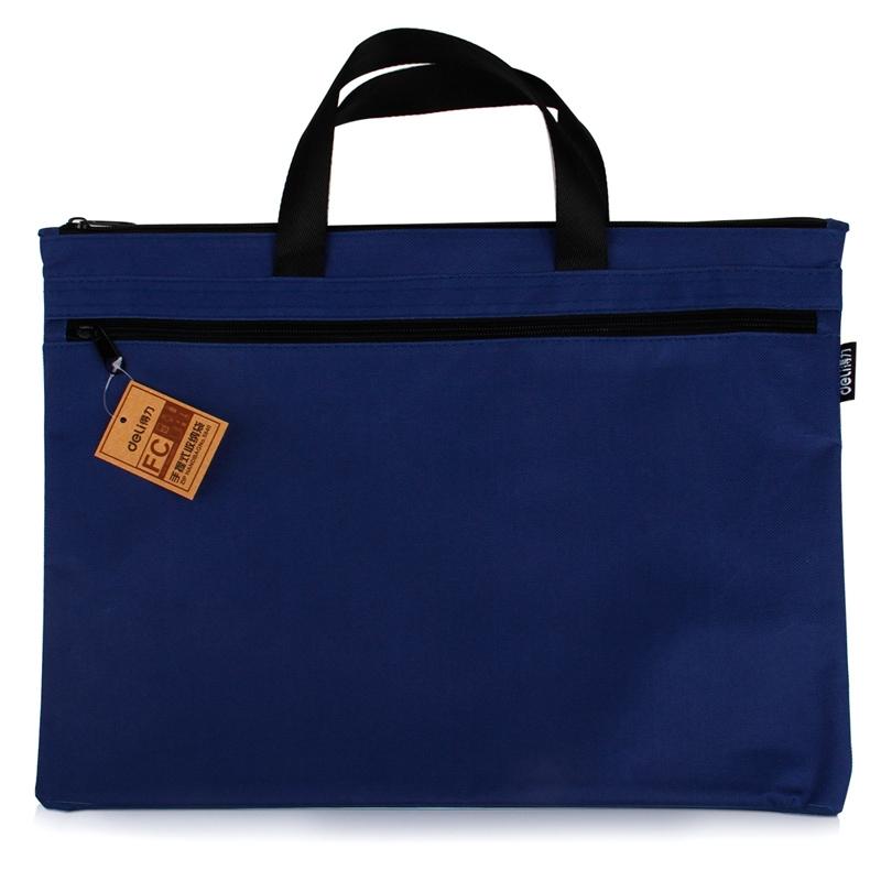 Double Zipper Canvas Storage Bag - Portable and Simple - Dark Blue