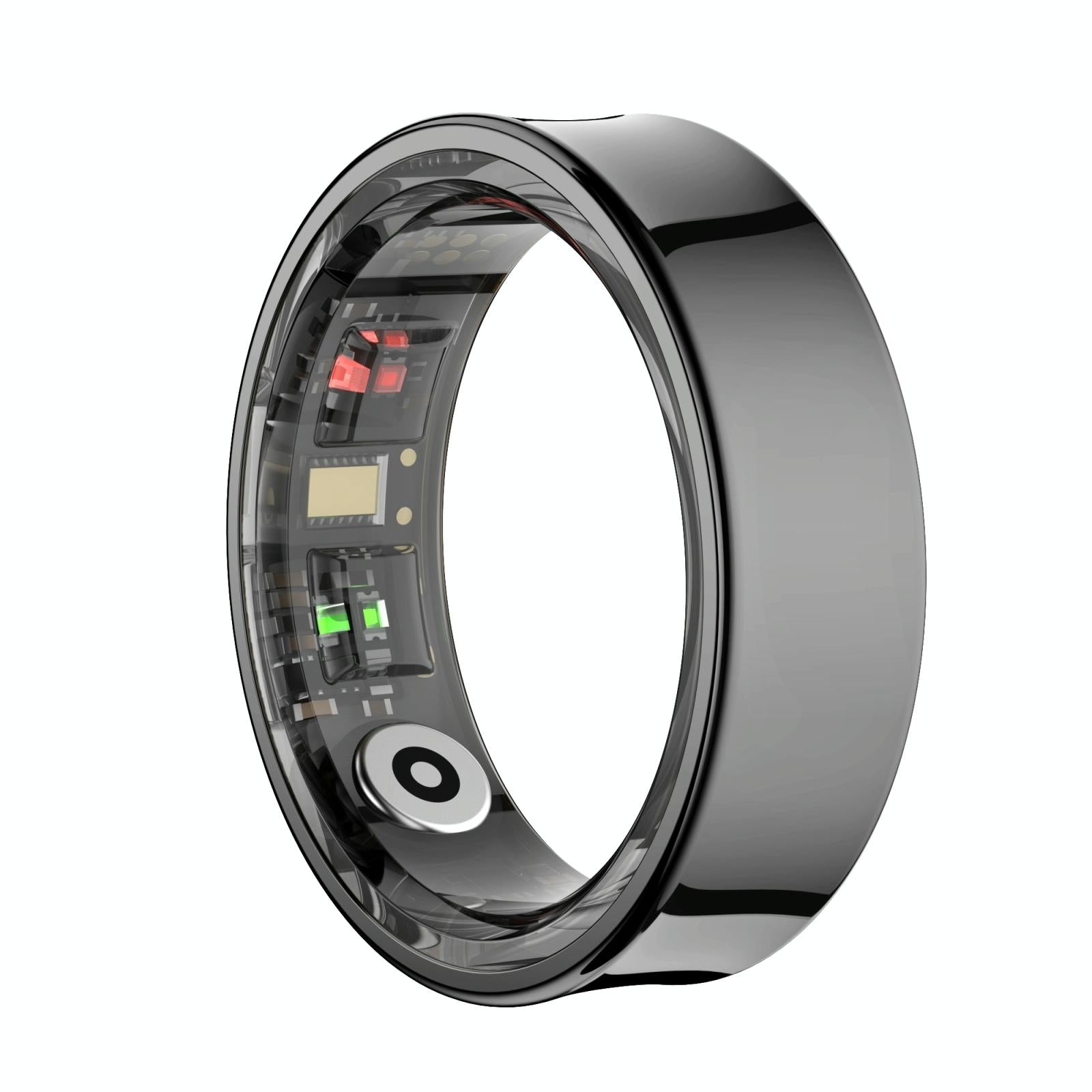 Smart Ring With Heart Rate Blood Oxygen Sleep Monitoring & Sports Modes - Size 10 - Black