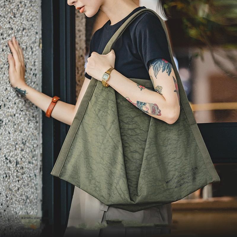 Waterproof Nylon Handbag - Large Capacity Army Green