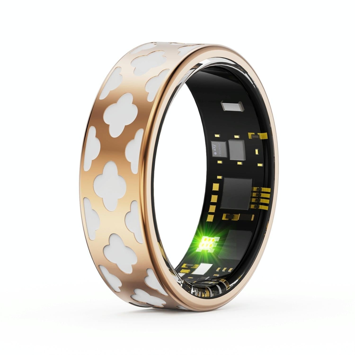 Smart Ring With Heart Rate Blood Oxygen Sleep Monitoring - Rose Gold Size 10