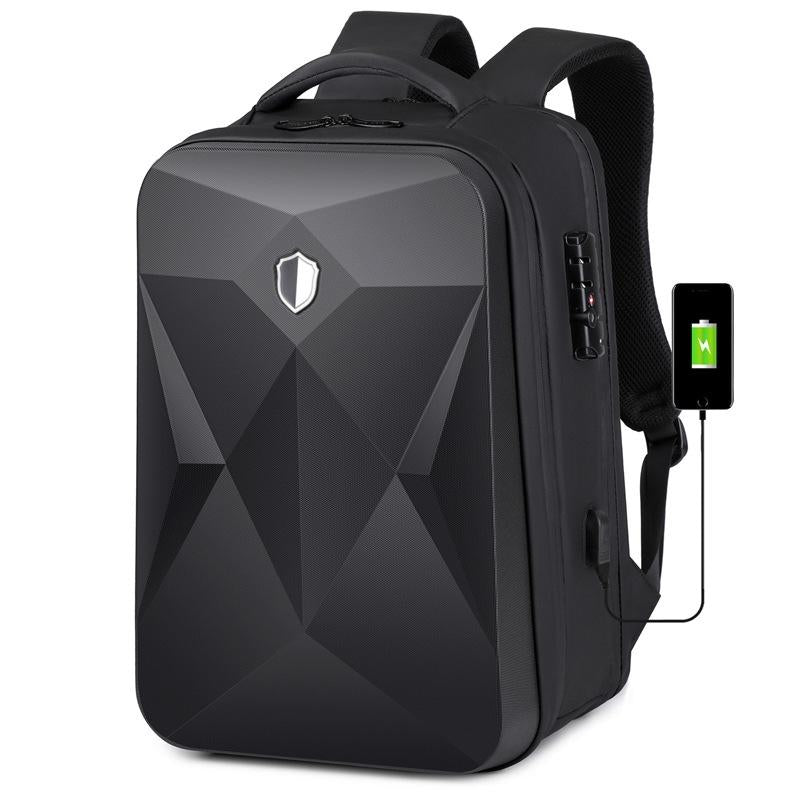 Waterproof Laptop Backpack with Usb Port - 17 Inch Capacity Password Lock - Black