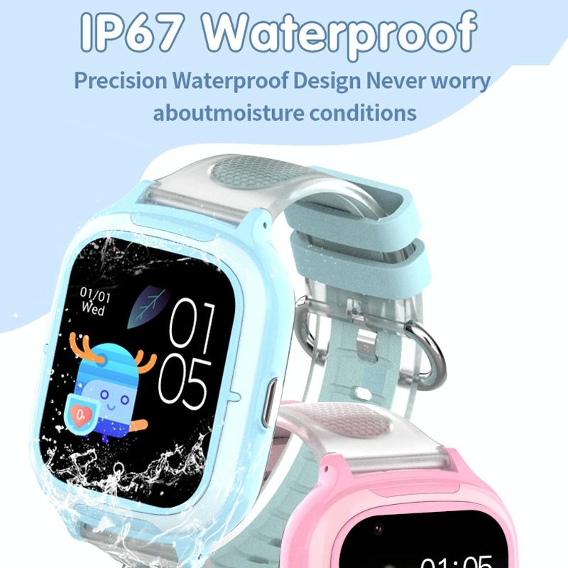 4G Kids Smart Phone Positioning Watch Ip67 Waterproof / Video / Voice Calling - Pink