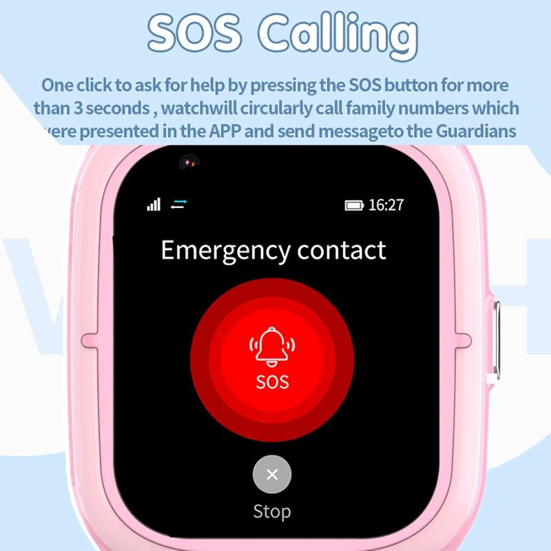 4G Kids Smart Phone Positioning Watch Ip67 Waterproof / Video / Voice Calling - Pink