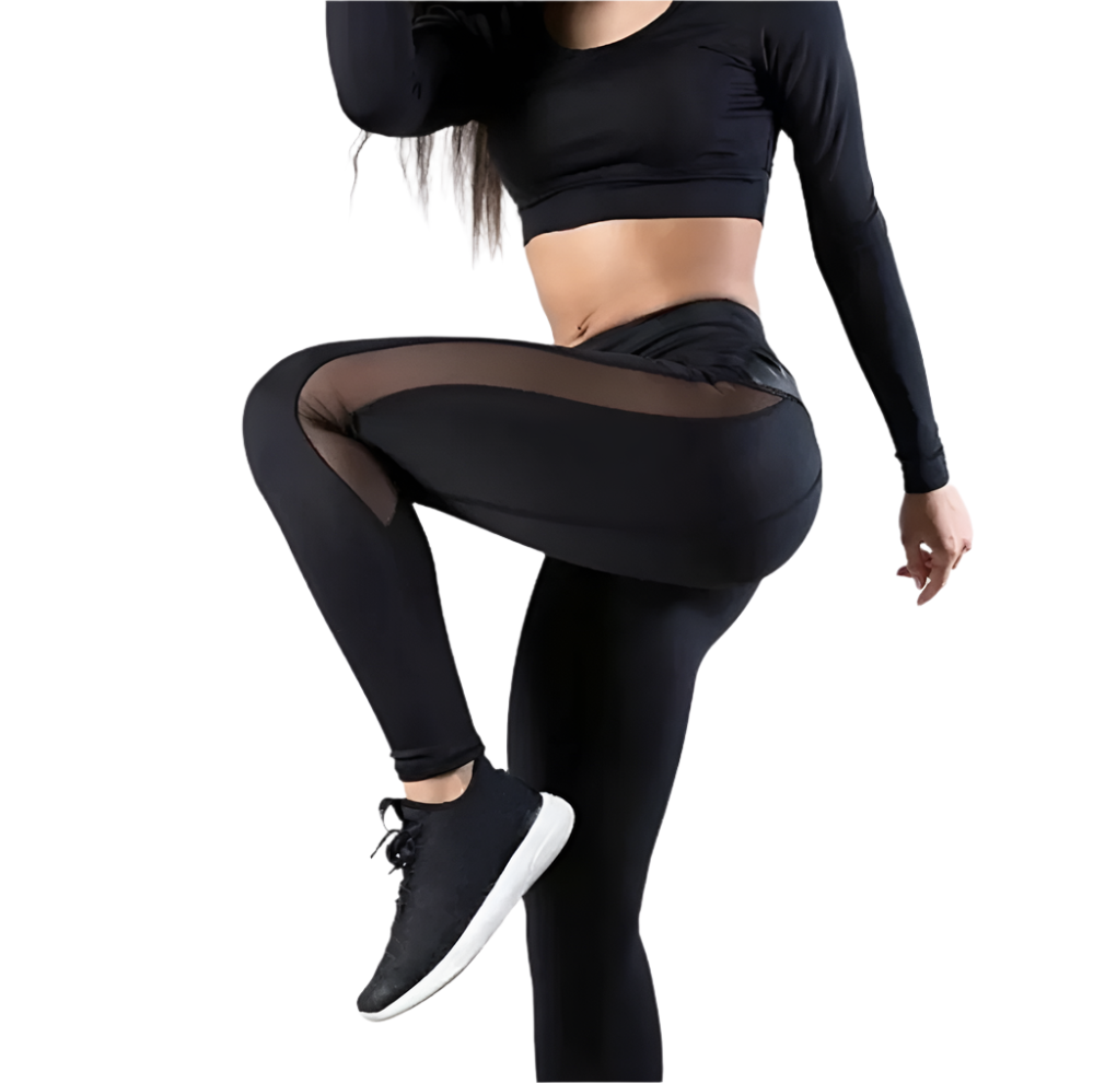 Push Up Fitness Leggings - Seamless Mesh Workout Pants For Women Xl Black