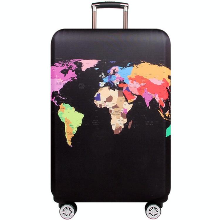 Protective Elastic Suitcase Cover - Fits 26-28 Inch Luggage - Dustproof & Scratch-proof - World Map