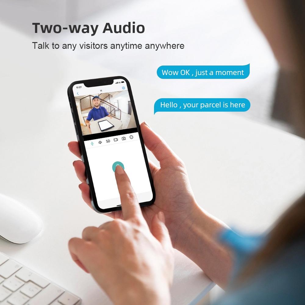 Smart Wifi Surveillance Camera With Dual-Light Night Vision And Two-Way Audio - White