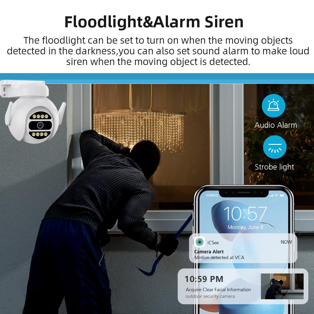 Smart Wifi Surveillance Camera With Dual-Light Night Vision And Two-Way Audio - White