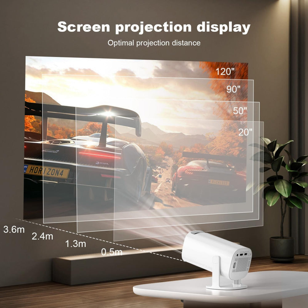 Portable Wifi Projector With Android 11 Os And Hd Display