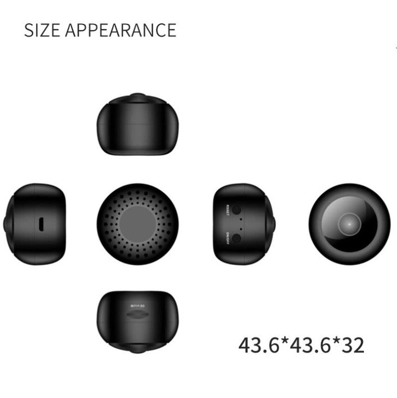 Small Wireless Security Camera With Night Vision - 1080P 5Ghz Remote - Matte Black