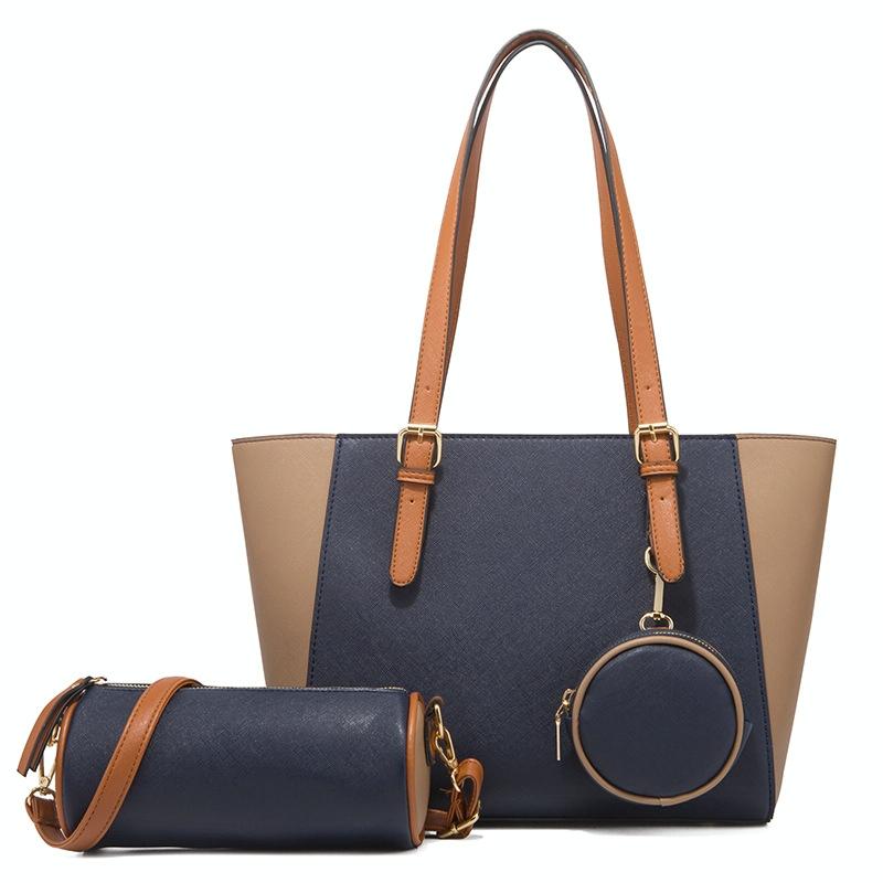 Large Capacity 3-in-1 Fashion Handbag for Women - Navy Blue