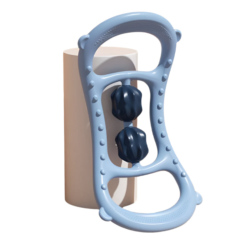 Stretching Yoga Ring With Raised Point Roller - White