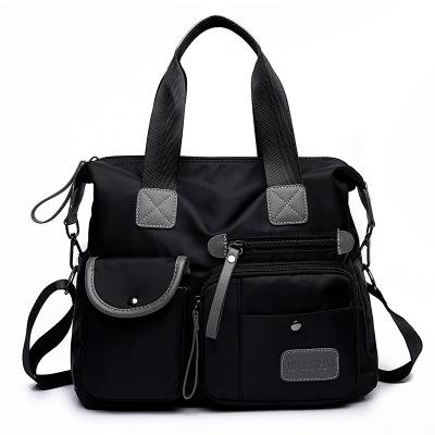 Versatile Oxford Cloth Shoulder Bag for Women - Black