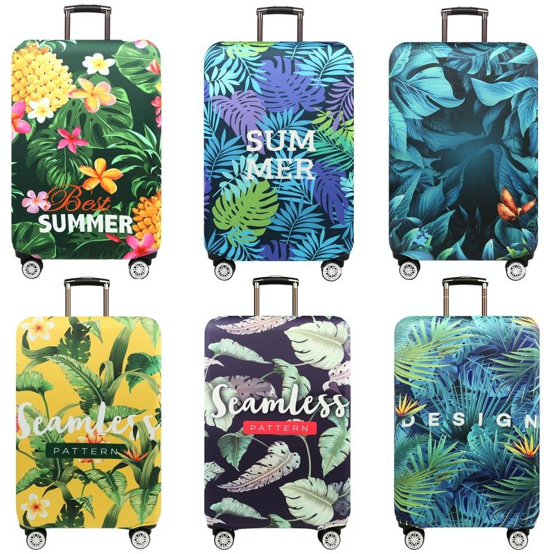 Stretchy Luggage Dust Cover - Durable & Protective - Size l - Tropical Palm - S