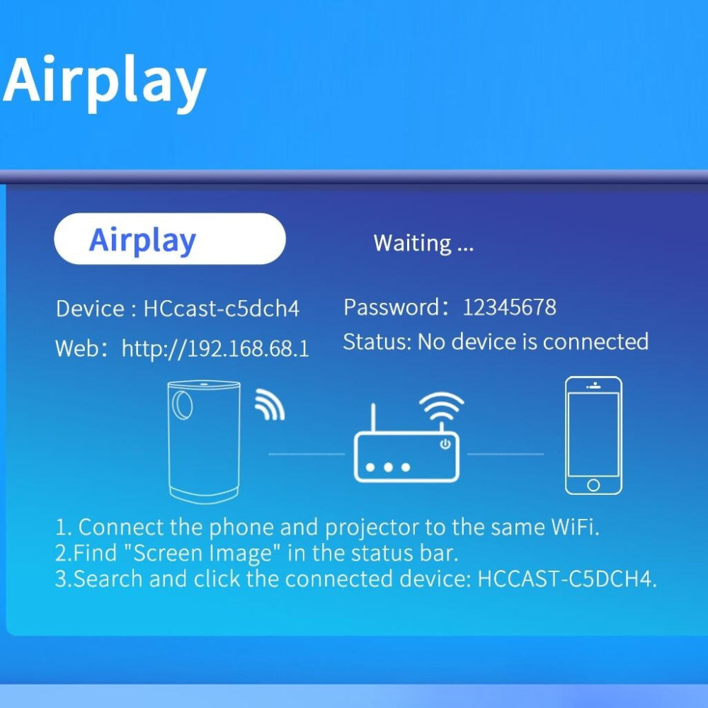 Portable Mini Led Projector - 800 Lumens 480X360 Resolution - Blue