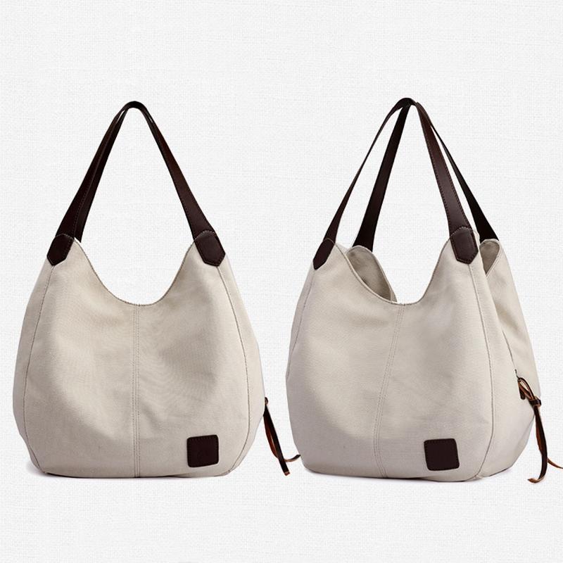 Retro Art Lady Shoulder Bag - Simple & Chic Beige - Beige