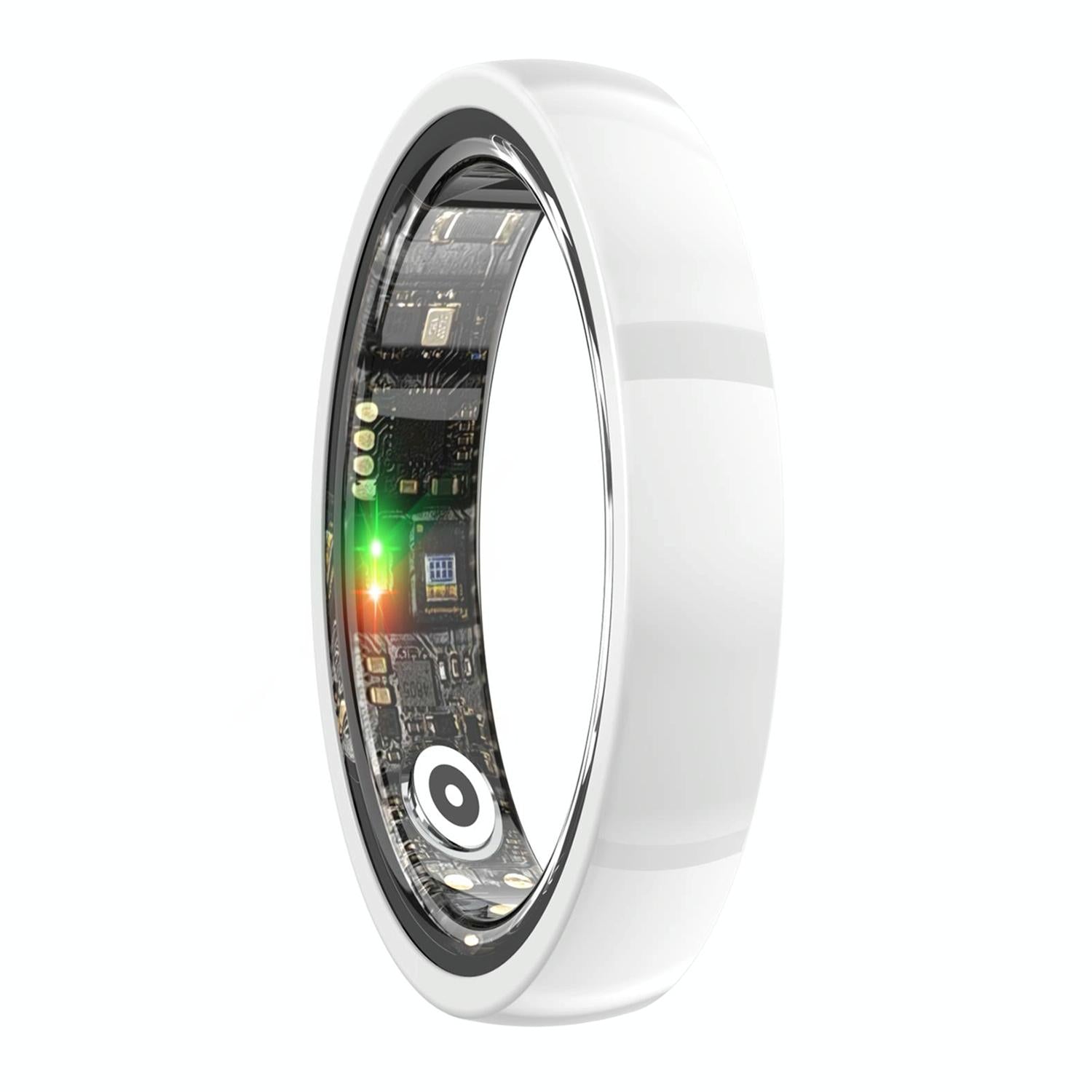 Smart Ring With Heart Rate Blood Oxygen Sleep & Sports Modes - Size 7 - White