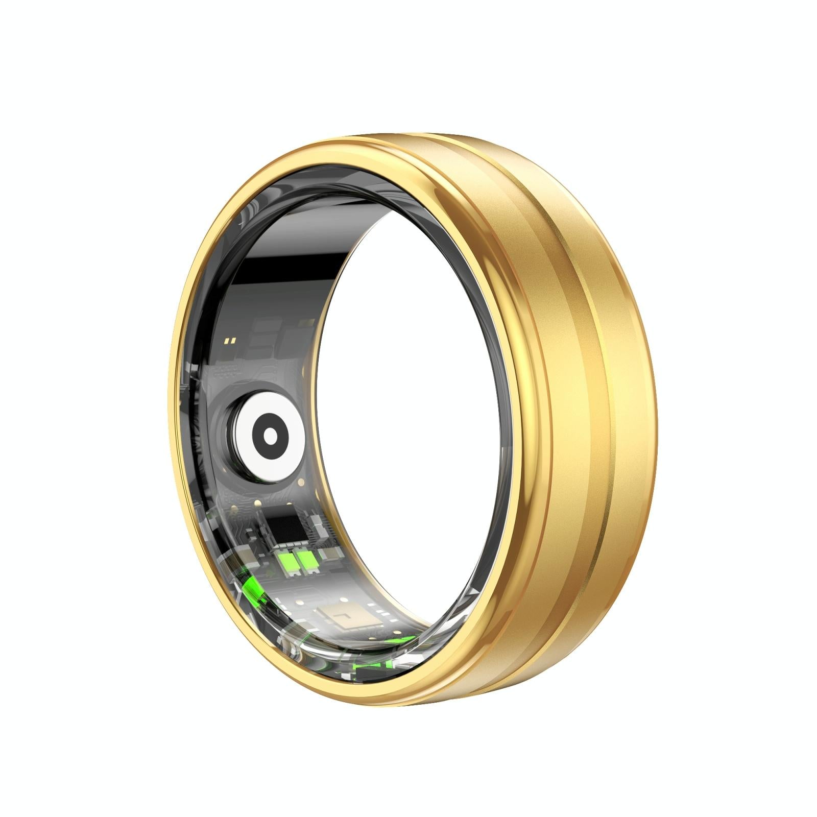 Smart Ring With Heart Rate Blood Oxygen Sleep Monitoring & Sports Modes - Size 9 - Gold