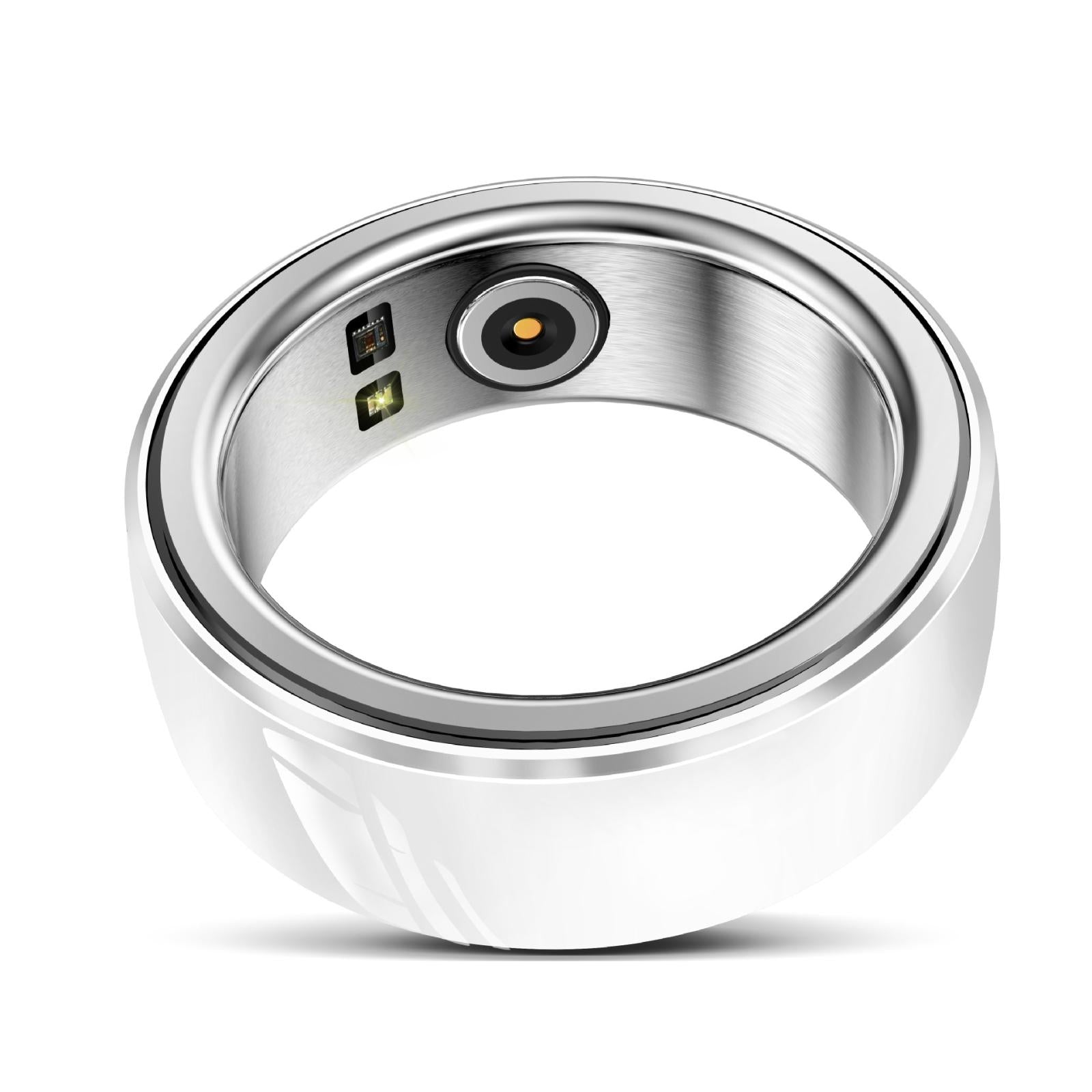 Smart Ring With Heart Rate Blood Oxygen Sleep & Sports Modes - R8 Size 20 - White