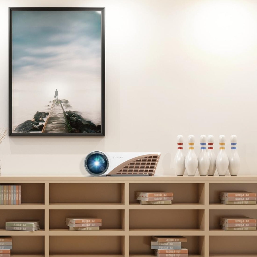 Portable Home Theater Projector - 5500 Lumens Hd Led 1280X720 - White