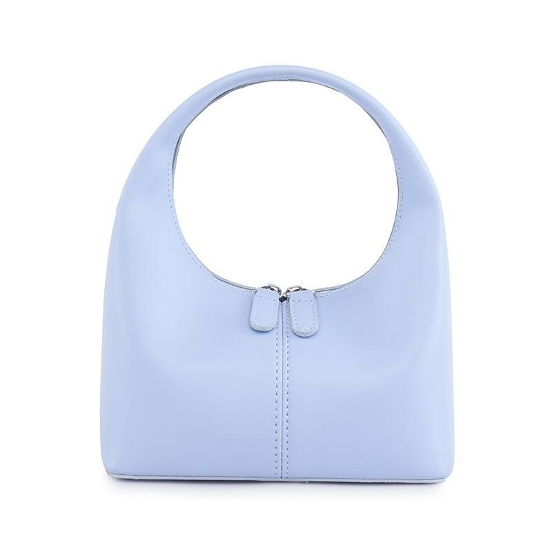 Chic Leather Women Handbag Sleek Design - Light Blue