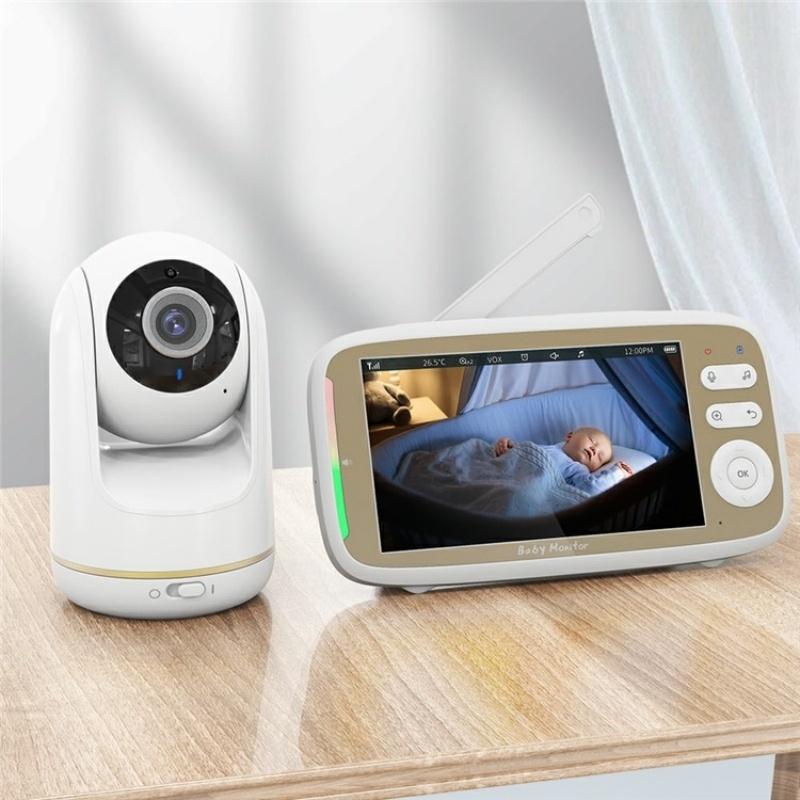 5-Inch Hd Baby Monitor With Built-In Ptz Rotation For Enhanced Security