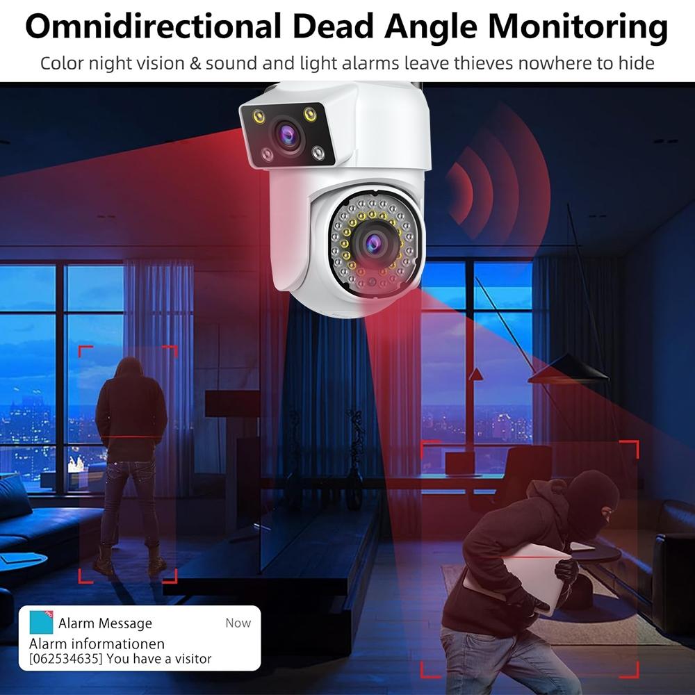 Outdoor Wifi Dual-Lens Camera With Night Vision And Remote Control