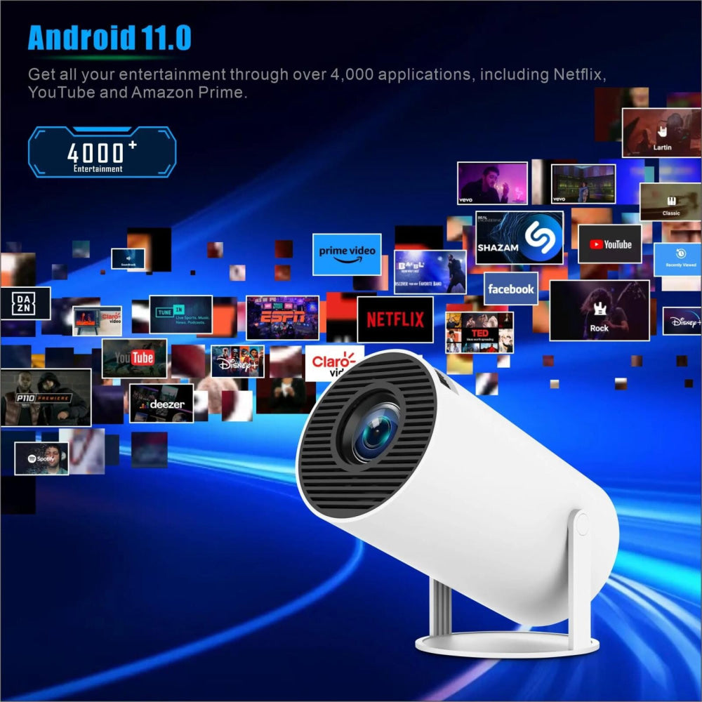 Smart Portable Projector With Android 11.0 System - 120 Lumen