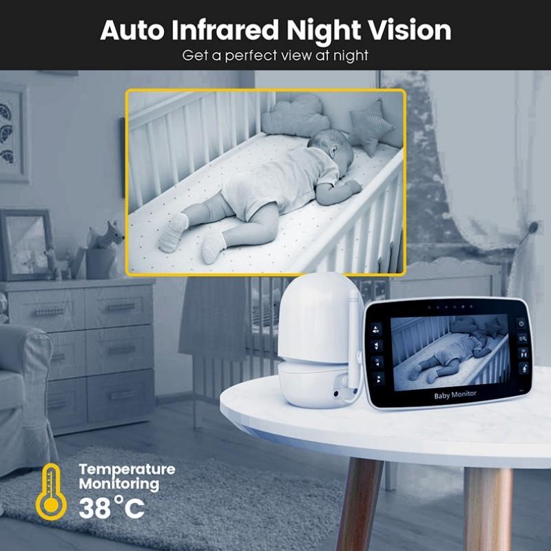 Smart Night Vision Baby Monitor With 4.3 Colour Display And Zoom