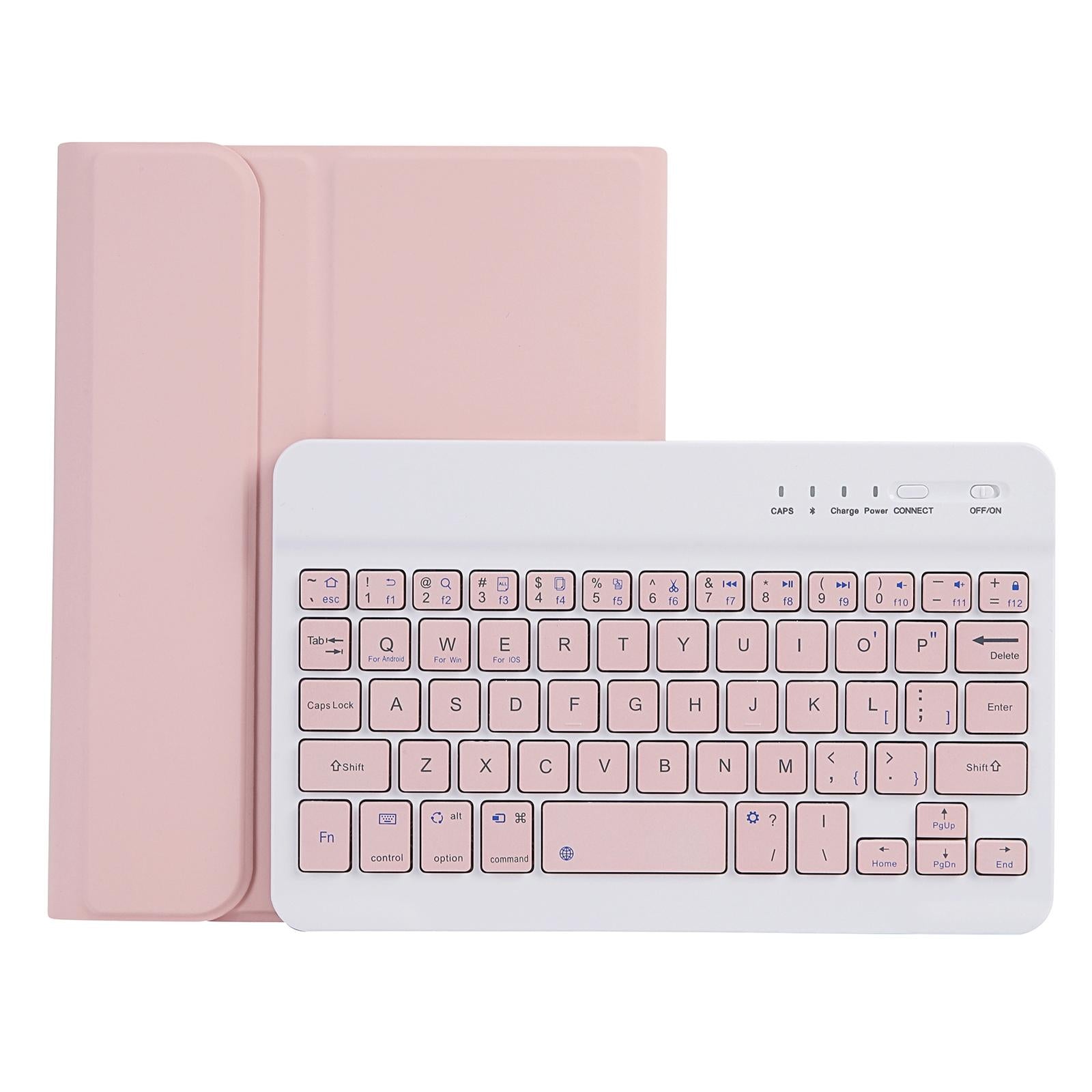 Ultra-Thin Bluetooth Keyboard Tablet Case For Ipad Mini 6 With Stand And Pen Slot - Candy Colour - Pink