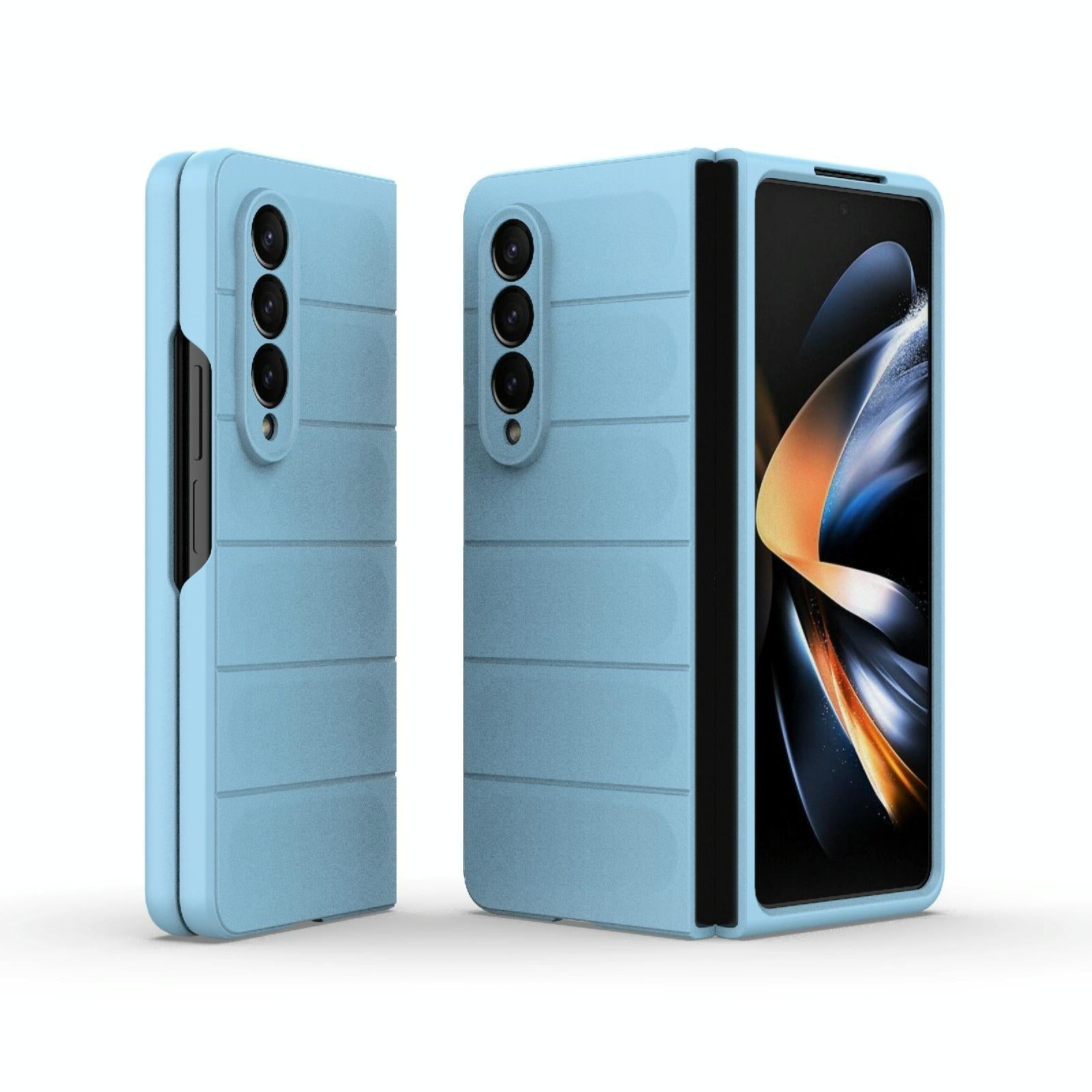 For Samsung Galaxy Z Fold4 5G Foldable Shockproof Phone Case with Magic Shield - Slim Design - Light Blue