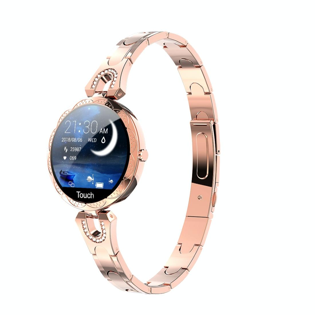 Waterproof Smart Bracelet With Lcd Screen And Heart Rate Monitor - Rose Gold