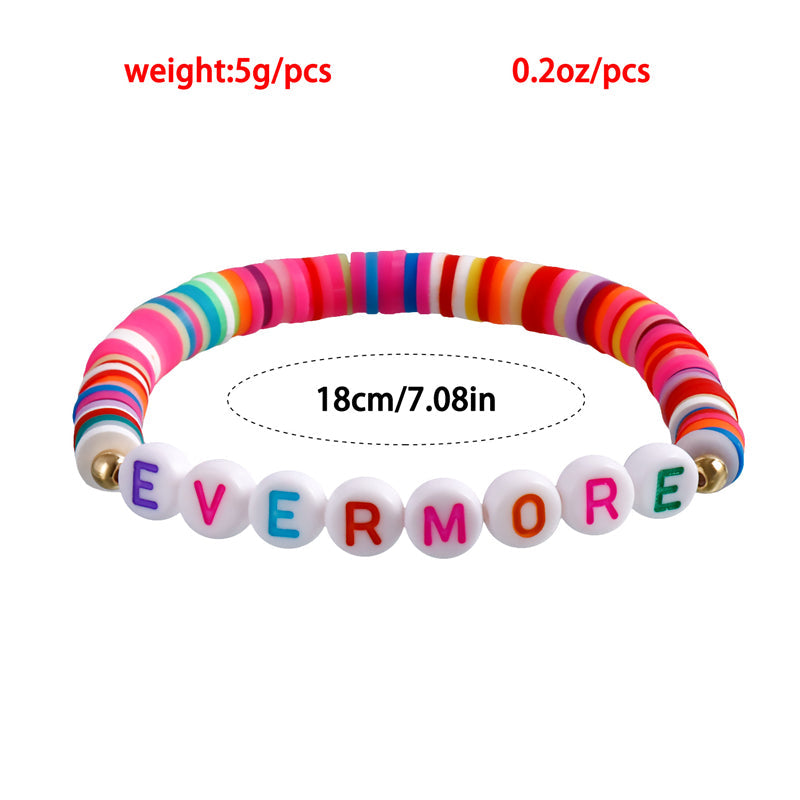 Vibe Geeks Album Inspired Taylor Concert Friendship Bracelet Polymer Clay Beads - 1-12Pcs