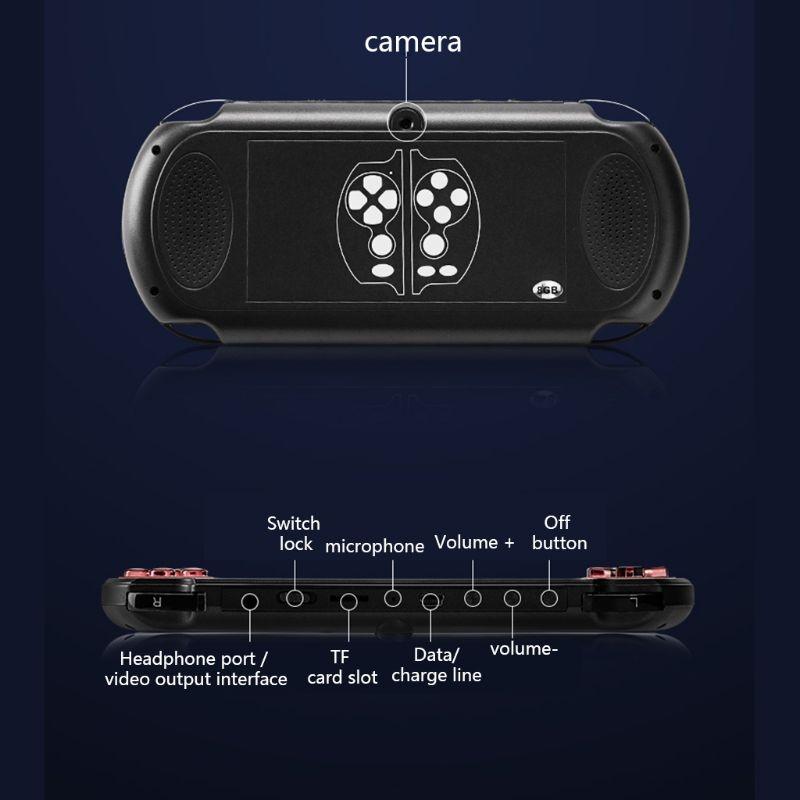 Retro Classic Handheld Game Console With 5.1 Hd Screen & 8G Memory - Supports Mp4 / Ebook - Blue